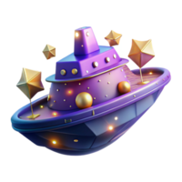 impressive creative 3D Render Spaceship Illustration high resolution png