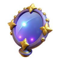 magnificent creative Magical 3D Render of a Starry Hand Mirror professional png