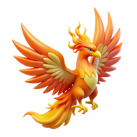 vibrant abstract 3D Render of a Mythical Phoenix high quality png