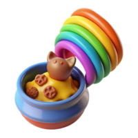Rainbow Treat Pot with Chocolate Kitty png