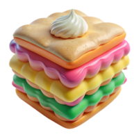 Rainbow Layered Dessert with Whipped Cream png