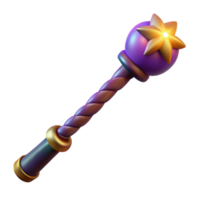 extraordinary abstract Purple Twisted Wand 3D Render authentic png
