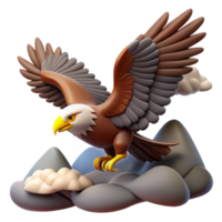Majestic Eagle Soaring Above Mountains png
