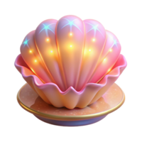 impressive rustic Luminous Seashell 3D Render professional png