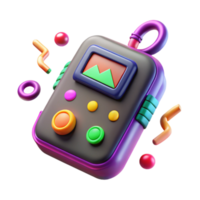 Retro 3D Render Colorful Handheld Game Console png