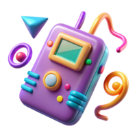 Retro Gadget 3D Render Colorful Toy Device png