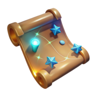 serene rustic Magical Scroll 3D Render original png