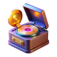 dramatic creative 3D Render of Retro Record Player professional png