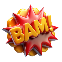 Dynamic 3D Exploding BAM Effect png