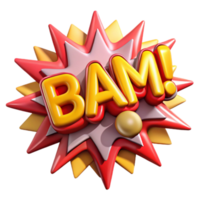 3D Cartoon BAM Explosion Effect png