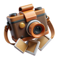 extraordinary modern 3D Render Retro Camera with Photos high resolution png