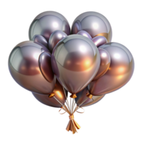 magnificent creative Silver Balloons 3D Render detailed png