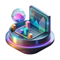 extraordinary artistic 3D Abstract Background Neon Data Visualization premium png