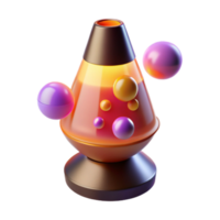 3D Render of Psychedelic Lava Lamp with Floating Spheres png