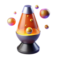 3D Render of Classic Lava Lamp with Floating Globes png