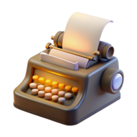 serene rustic Vintage Typewriter 3D Model Render 4K png