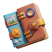 3D Render of a Whimsical Journal with Interactive Elements png