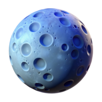 serene rustic Cratered Blue Planet 3D Render original png