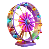 extraordinary rustic Colorful Ferris Wheel 3D Render high resolution png