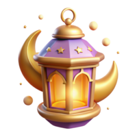 beautiful abstract 3D Render Festive Lantern Moon Stars high resolution png