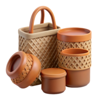 Woven Basket and Container Set Rustic Home Decor png
