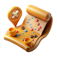stunning modern 3D Render of Game Map Scroll exclusive png