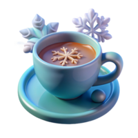Winter Warmer Cozy Hot Chocolate with Snowflake Design png