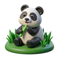 impressive classic Adorable Panda 3D Render original png