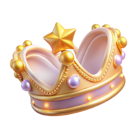 dramatic rustic 3D Render of a Golden Crown with Pearls authentic png