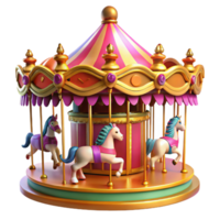 serene abstract Whimsical Carousel 3D Render exclusive png