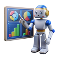 Robot Presenting Data AI-Driven Analytics Dashboard png
