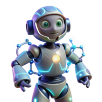 Friendly Robot 3D Render of Futuristic Bot png