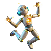 Joyful Jumping Robot 3D Animation png