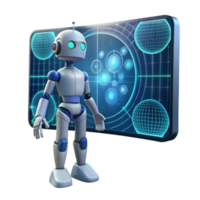 Robot and Futuristic Interface AI, Data Visualization, Technology png