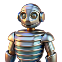 Friendly Metal Robot 3D Render of a Futuristic Machine png