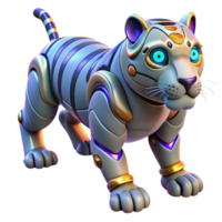 serene modern Robotic Tiger 3D Render high resolution png