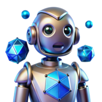 AI Robot Exploring Geometric Structures png