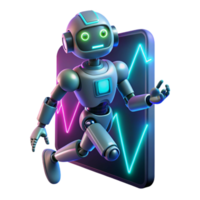 Robot Emerging from Digital Screen AI, Technology, and the Future png