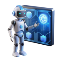 Robot Presenting Data on Interactive Display png