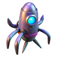 Cosmic Probe 3D Render of an Octopus-like Spacecraft png