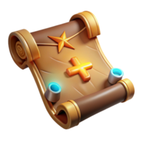 vibrant abstract 3D Scroll Illustration Game Asset authentic png