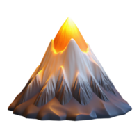 impressive rustic 3D Glowing Volcanic Mountain Illustration high resolution png