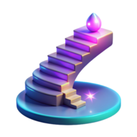 vibrant rustic 3D Render Curved Staircase to Success authentic png