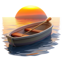 Sunset Rowboat Tranquil Water, Serene Evening png
