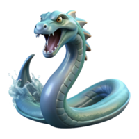 vibrant abstract 3D Render of Mythical Sea Serpent high quality png