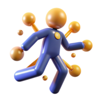 3D Render of Network Connections Abstract Figure png