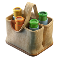 Reusable Container Set in Burlap Tote png