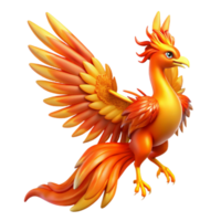 serene abstract Fiery Phoenix 3D Render authentic png