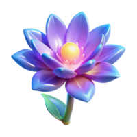 dramatic creative Vibrant 3D Lotus Flower Illustration detailed png