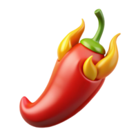 impressive modern Fiery Chili Pepper 3D Render high resolution png